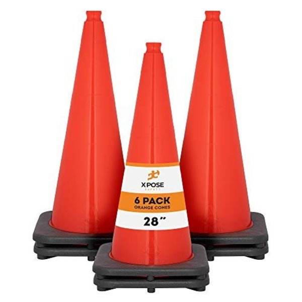 Xpose Safety Traffic Cone, PVC, 28" H, Orange OTC28-6-X-S